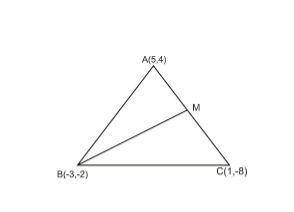 Given that a ( 5, 4), b(-3, -2 ) and c(1, -8) are the vertices of a triangle abc,  find the slope of
