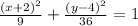 \frac{(x+2)^{2} }{9 } +\frac{(y-4)^{2} }{36 } =1