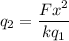 q_2=\dfrac{Fx^2}{kq_1}