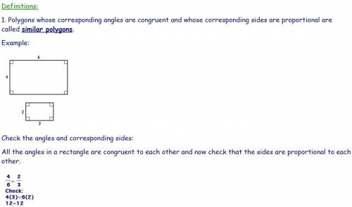 Tell wether the pair of polygons are similar explain why or why not