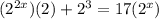 (2^{2x})(2)+2^3=17(2^x)
