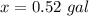 x=0.52\ gal