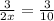 \frac{3}{2 x}=\frac{3}{10}