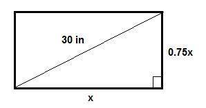In a standard television set, the screen height is 0.75 times the screen width. if a television set