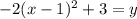 -2(x-1)^2+3=y