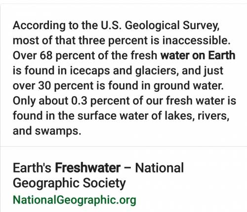 Describe the distribution of water on earth. where is most of the fresh water located