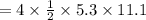 = 4 \times  \frac{1}{2}  \times 5.3 \times 11.1