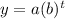 y=a(b)^t