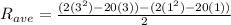 R_{ave}=\frac{(2(3^{2})-20(3))-(2(1^{2})-20(1))}{2}