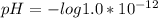 pH = -log1.0*10^{-12}