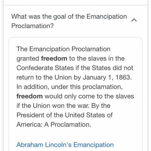 What were the goals of emancipation proclamation