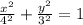 \frac{ {x}^{2} }{ {4}^{2} }  + \frac{ {y}^{2} }{ {3}^{2} }   = 1
