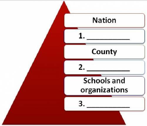 Which of the following correctly completes box #2 in the chart above?  a. city b. state c. family d.