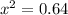 x^{2} = 0.64