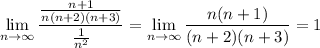 \displaystyle\lim_{n\to\infty}\frac{\frac{n+1}{n(n+2)(n+3)}}{\frac1{n^2}}=\lim_{n\to\infty}\frac{n(n+1)}{(n+2)(n+3)}=1
