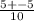 \frac{5+-5}{10}