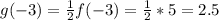 g(-3)=\frac{1}{2}f(-3)=\frac{1}{2}*5=2.5
