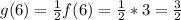 g(6)=\frac{1}{2}f(6)=\frac{1}{2}*3=\frac{3}{2}