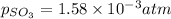 p_{SO_3}=1.58\times 10^{-3}atm