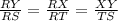 \frac{RY}{RS}=\frac{RX}{RT}=\frac{XY}{TS}