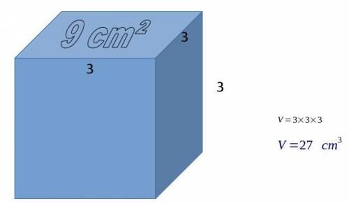 Area of top face of a cube is 9 square centimeters. use 9 cubes to make a rectangular prism. what is