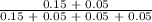 \frac{\textup{0.15 + 0.05}}{\textup{0.15 + 0.05 + 0.05 + 0.05}}