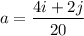 a=\dfrac{4i+2j}{20}