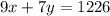 9x+7y = 1226