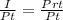 \frac{I}{Pt} = \frac{Prt}{Pt}