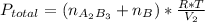 P_{total}= (n_{A_{2}B_{3}}+n_{B})*\frac{R*T}{V_{2}}