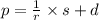 p = \frac{1}{r}\times s + d