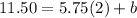 11.50=5.75(2) +b