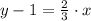 y - 1 = \frac{2}{3}\cdot x