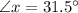 \angle x=31.5^{\circ}