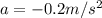 a = -0.2 m/s^2