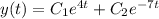 y(t) = C_1e^{4t} + C_2e^{-7t}