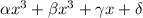 \alpha x^3+\beta x^3 + \gamma x + \delta