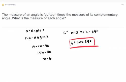 The measure of an angle is fourteen times the measure of its complementary angle. what is the measur