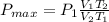 P_{max} = P_1 \frac{V_1T_2}{V_2T_1}