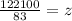 \frac{122100}{83} =z