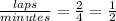 \frac{laps}{minutes} = \frac{2}{4} = \frac{1}{2}