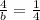 \frac{4}{b} = \frac{1}{4}