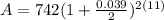 A=742(1+\frac{0.039}{2})^{2(11)}