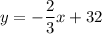 y=-\dfrac{2}{3}x+32