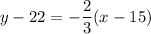 y-22=-\dfrac{2}{3}(x-15)