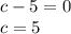 c-5=0\\c=5