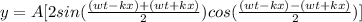 y = A[2sin(\frac{(wt - kx) +(wt + kx)}{2})cos(\frac{(wt - kx) -(wt + kx)}{2})]