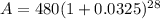 A = 480(1+0.0325)^{28}