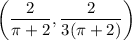 \left(\dfrac{2}{\pi+2},\dfrac{2}{3(\pi+2)}\right)