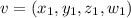 v = (x_{1}, y_{1}, z_{1}, w_{1})